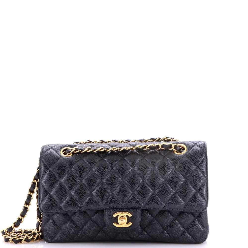 Chanel Medium Classic Double Flap Bag Quilted Caviar